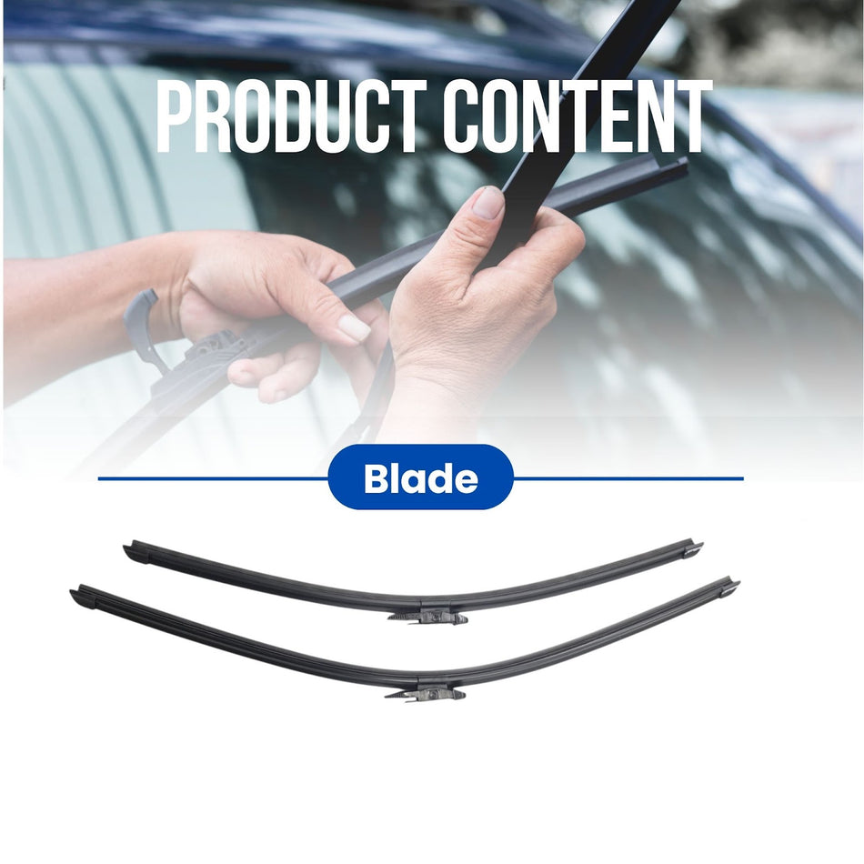 Silbak Front Wiper Blade Set, Compatible with Ford Utility Police Interceptor 2014-2015, Driver Side 26" (650mm), Passenger Side 22" (550mm)