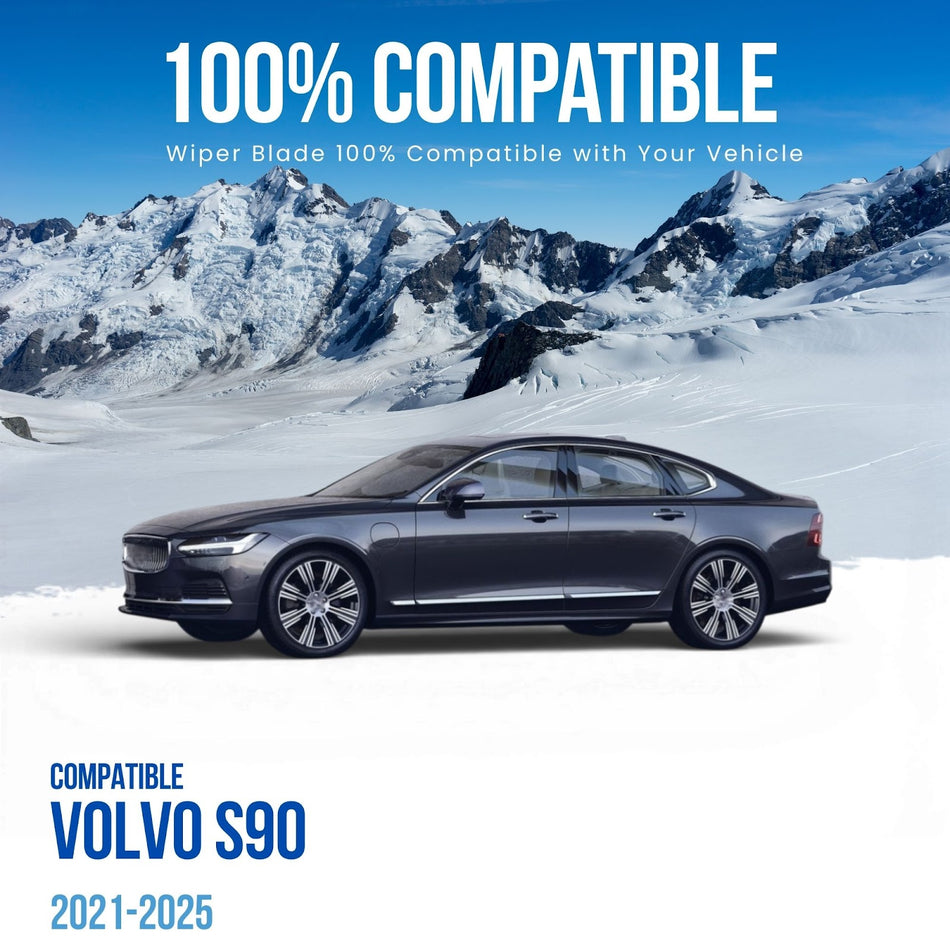 Silbak Front Windshield Wiper Set, Compatible with Volvo S90 2021-2025, Driver Side 25 in (630 mm) Passenger Side 20 in (500 mm), 32282838