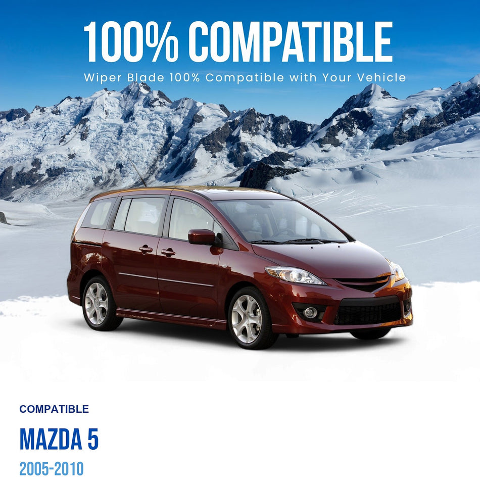 MAXTEL Front Wiper Blade Set, Compatible with Mazda 5 2005-2010, Driver Side 26" (650mm), Passenger Side 16" (400mm)