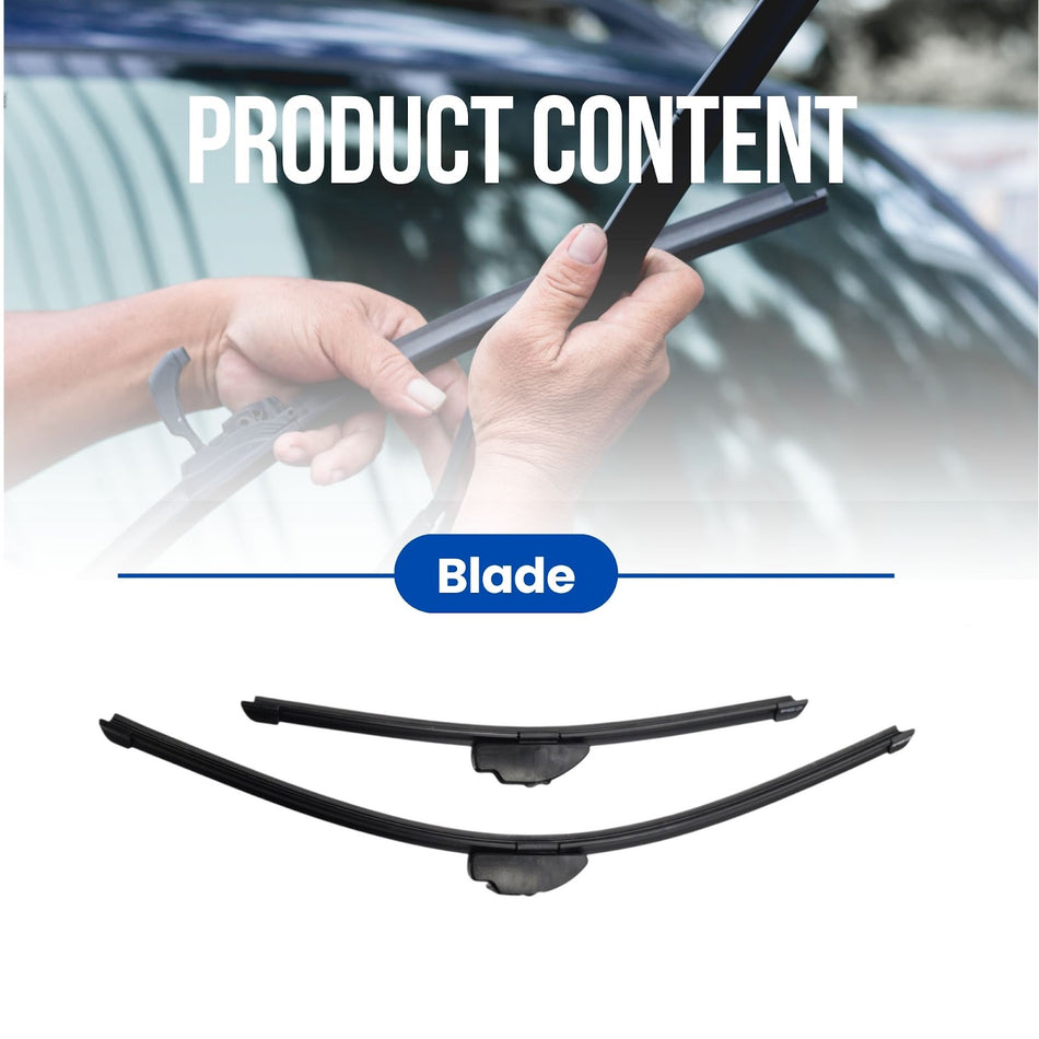 Silbak Front Wiper Blade Set, Compatible with Dodge Caliber 2007-2012, Driver Side 24" (600mm), Passenger Side 17" (430mm)