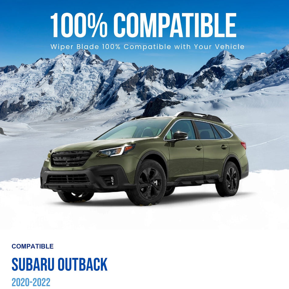 Silbak Front & Rear Wiper Blade Set, Compatible with Subaru Outback 2020-2022, Driver Side 24" (600mm), Passenger Side 18" (450mm), Rear 15" (380mm)