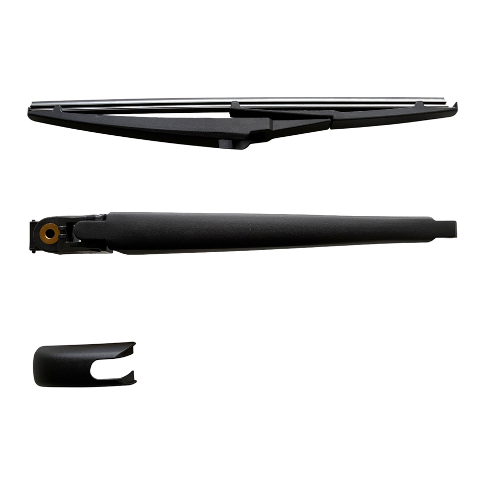 MAXTEL Rear Wiper Blade & Arm with Cap, compatible with Toyota Land Cruiser 2008-2012, 12 in (305 mm), Black, 1 Set, Quick-Clip adaptor, 1-Year Manufacturer Warranty