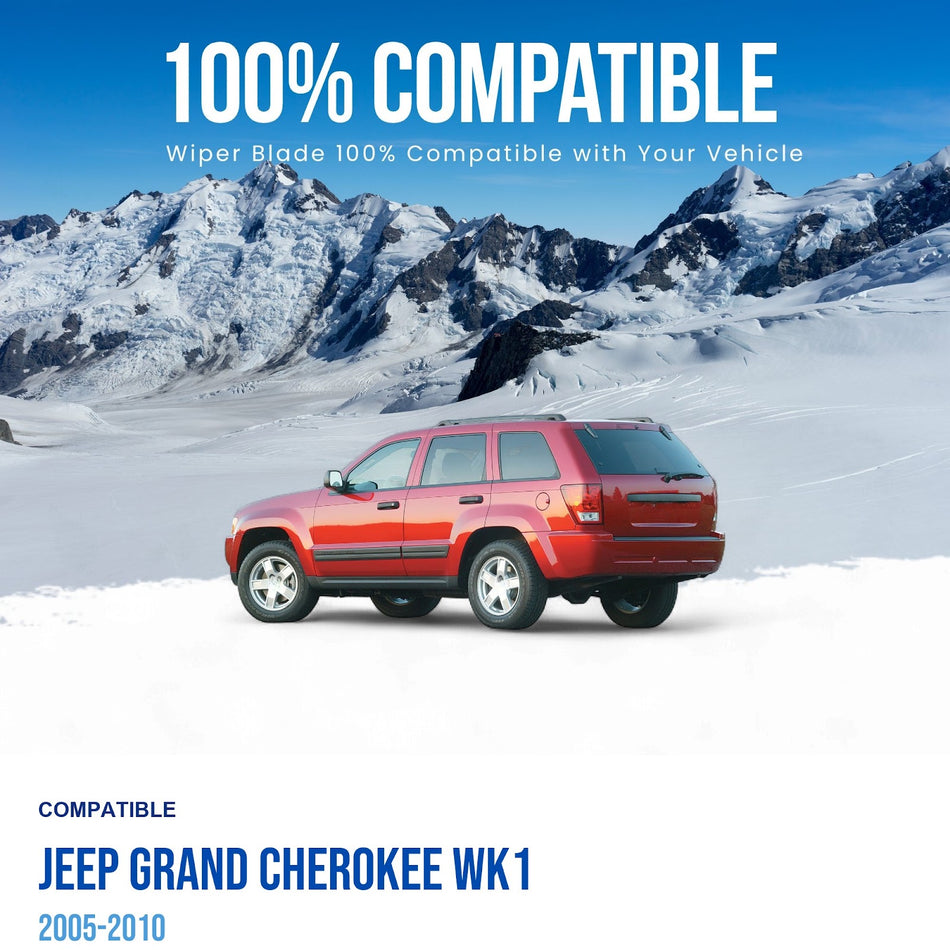 MAXTEL Rear Wiper Blade & Arm, Compatible with Jeep Grand Cherokee WK1 2005-2010, 14" (350mm)