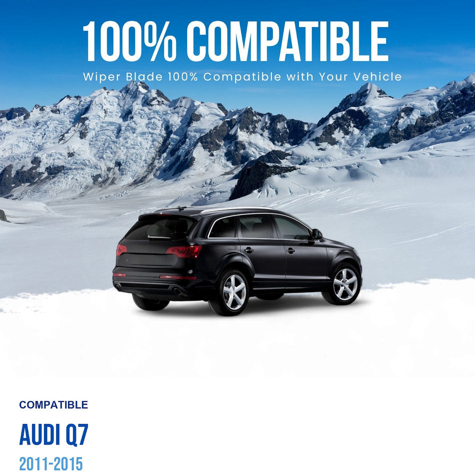 MAXTEL Rear Wiper Blade & Arm, Compatible with Audi Q7 2011-2015, 13" (330mm) (OEM: 4L0955407)