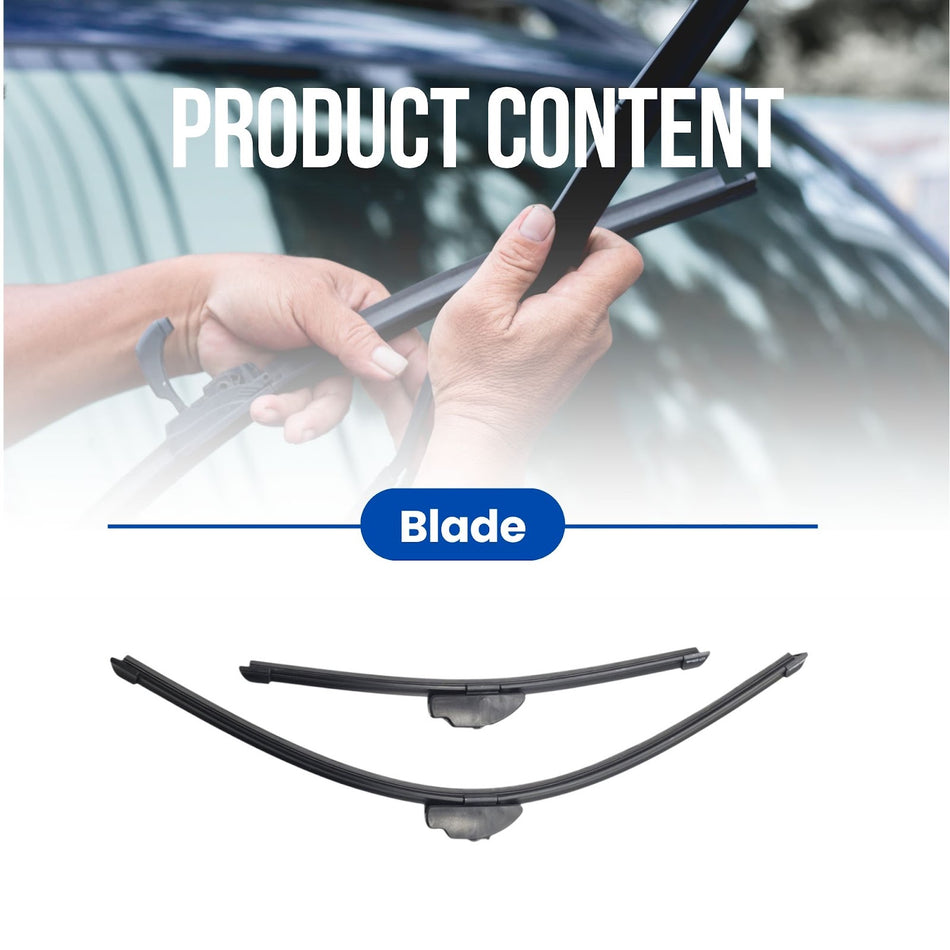 Silbak Front Wiper Blade Set, Compatible with Mazda 5 2005-2010, Driver Side 26" (650mm), Passenger Side 16" (400mm)