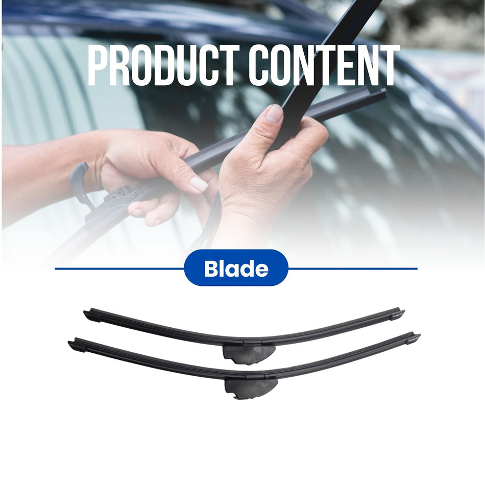 Silbak Front Wiper Blade Set, Compatible with Nissan Cube 2009-2014, Driver Side 20" (500mm), Passenger Side 20" (500mm)