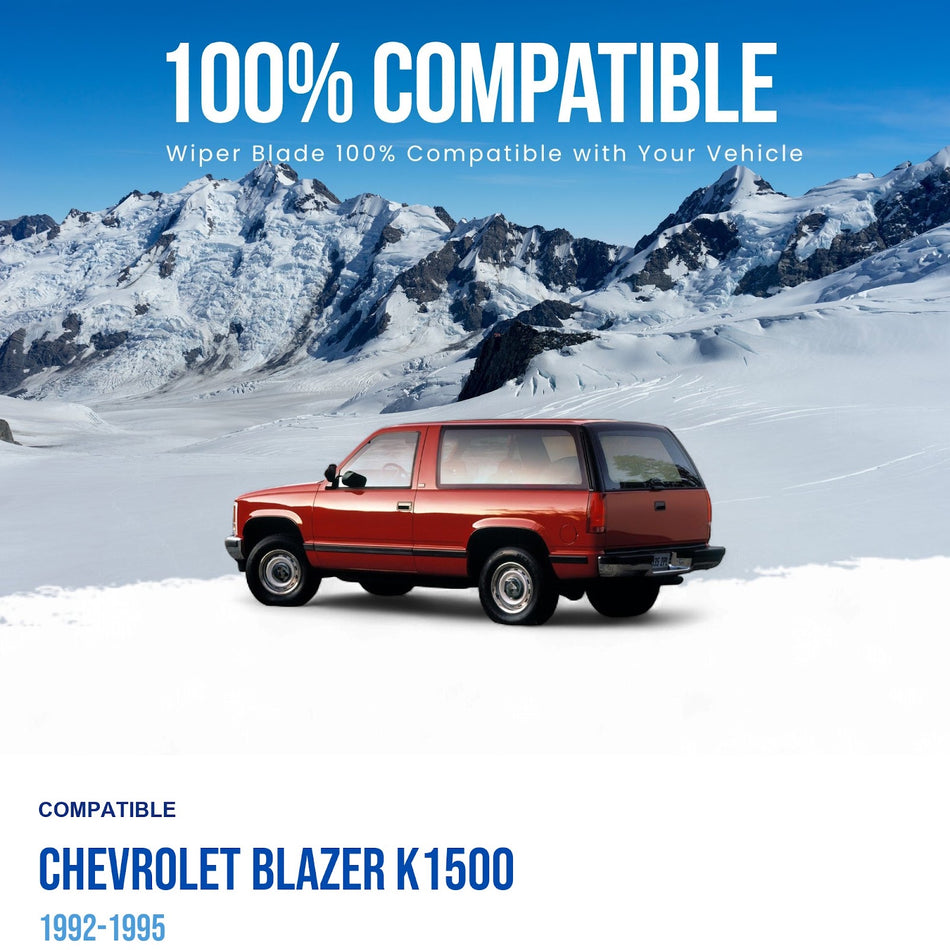 MAXTEL Front Wiper Blade Set, Compatible with Chevrolet Blazer K1500 1992-1995, Driver Side 20" (500mm), Passenger Side 20" (500mm)