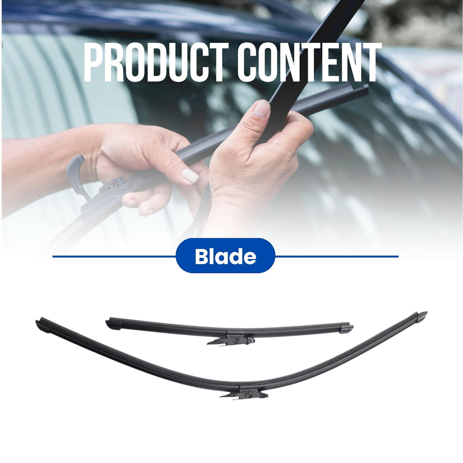 Silbak Muson Pro Wiper Blades compatible with Chevrolet Sonic Sedan 2012-2016, Driver 26 in (650 mm) Passenger 15 in (380 mm), Front Set of Two