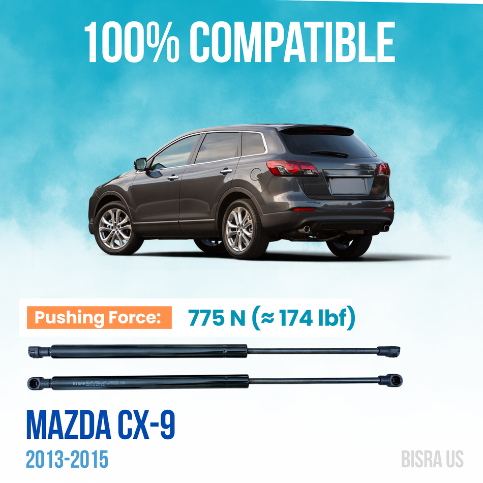BISRA Tailgate Gas Strut, Compatible with Mazda CX-9 2013-2015, 775N Lift Support (OEM: TD1262620D, TD1262620E, TD1263620D, TD1263620E)
