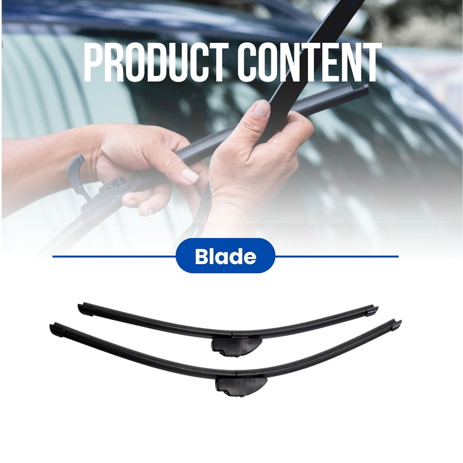 Silbak Wiper Blade compatible with Mitsubishi Eclipse Cross 2018-2021, Front 2-Piece, Driver Side 24 in (600 mm), Passenger Side 20 in (500 mm)