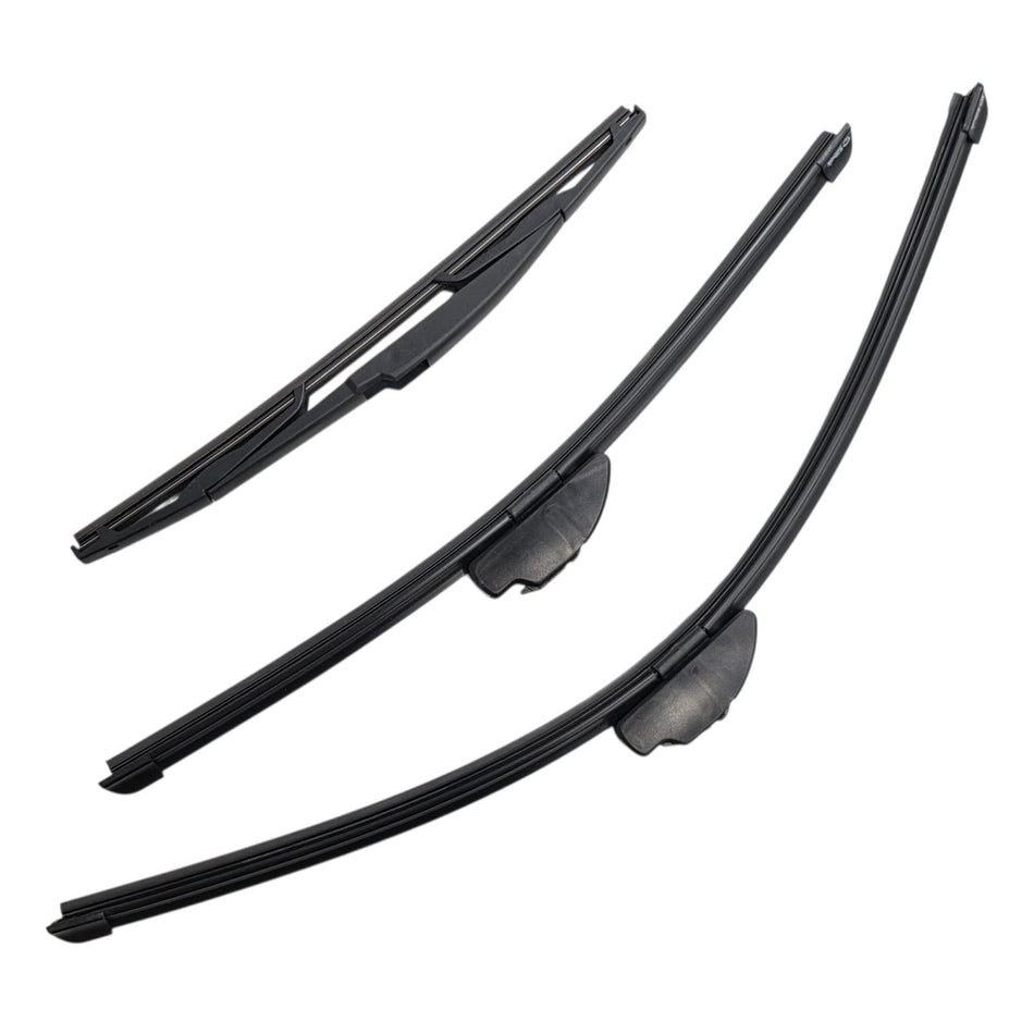 Silbak Front & Rear Wiper Blade Set, Compatible with Hyundai Santa Fe 2007-2012, Driver Side 24" (600mm), Passenger Side 18" (450mm), Rear 14" (350mm)
