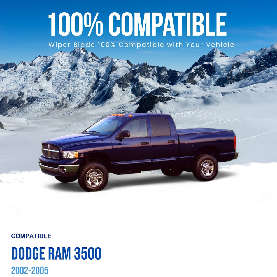 MAXTEL Front Wiper Blade Set, Compatible with Dodge RAM 3500 2002-2005, Driver Side 24" (600mm), Passenger Side 24" (600mm)