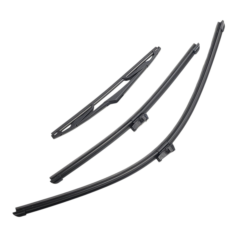 Silbak Front & Rear Wiper Blade Set, Compatible with Ford Fiesta HB 2011-2019, Driver Side 26" (650mm), Passenger Side 16" (400mm), Rear 12" (300mm)