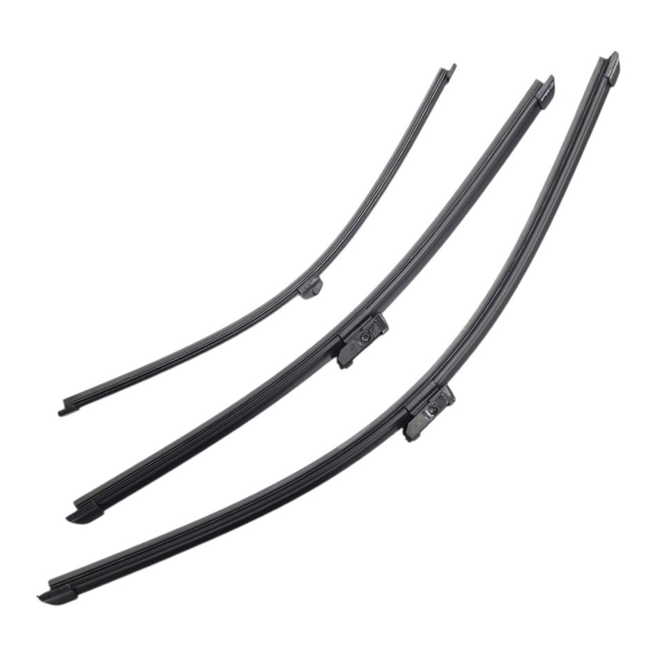 Silbak Front & Rear Wiper Blade Set, Compatible with Audi A4 Avant 2009-2015, Driver Side 24" (600mm), Passenger Side 20" (500mm), Rear 16" (400mm) (OEM: 8K1998002A)