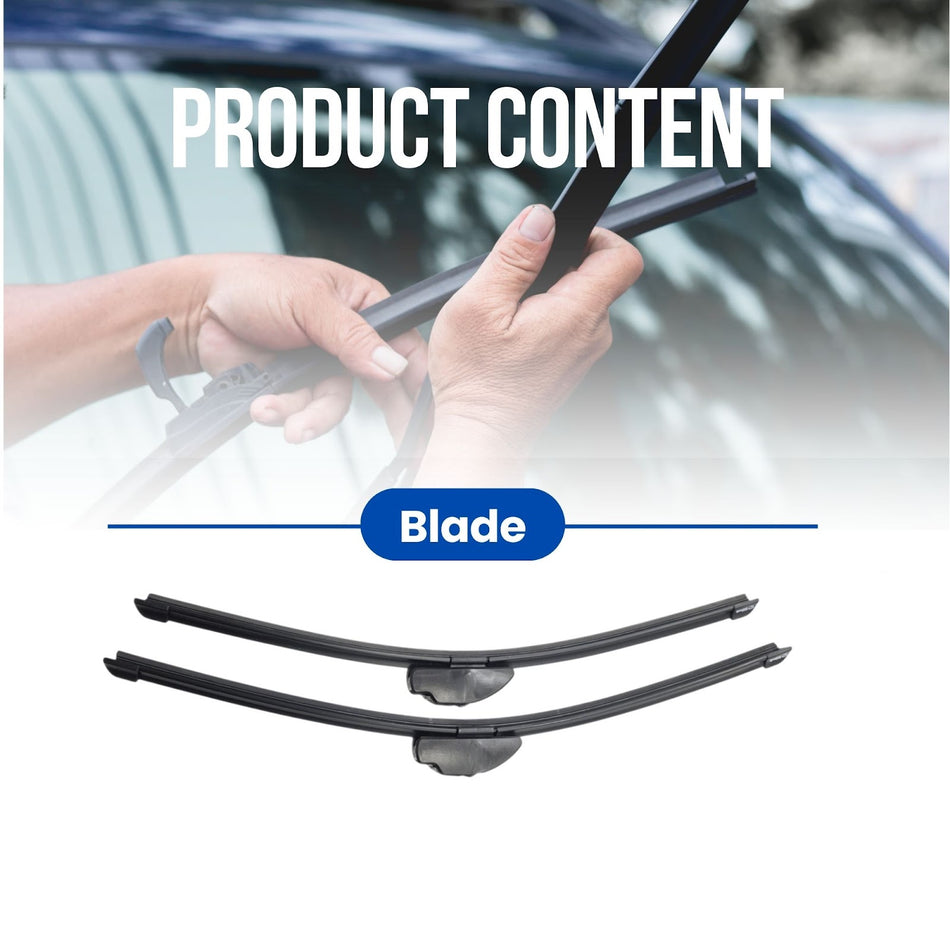 Silbak Wiper Blade compatible with Cadillac Escalade EXT 2007-2013 Front Set of Two, Driver Side 22 in (550 mm), Passenger Side 21 in (530 mm)