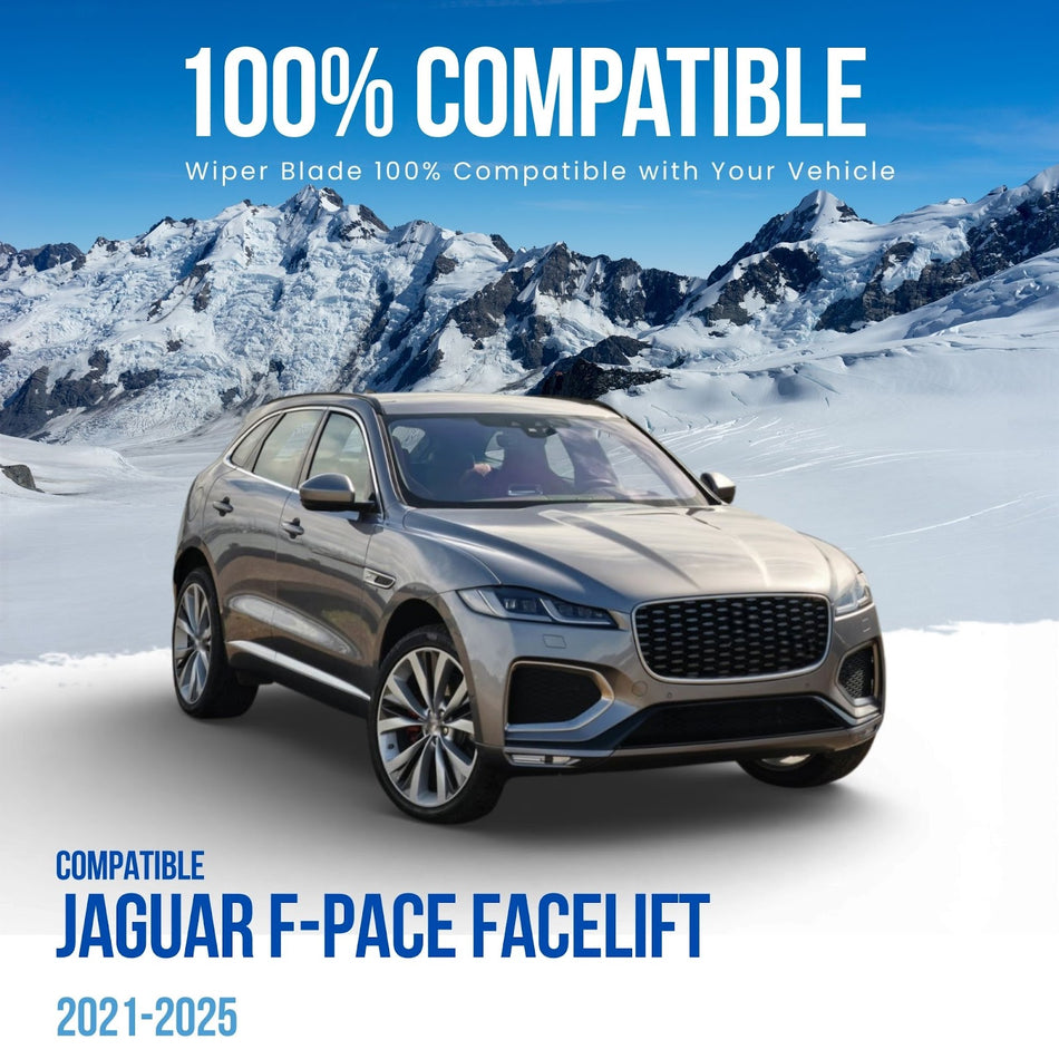 Silbak Muson PRO Flat Wiper Blades Compatible with Jaguar F-Pace Facelift 2021-2025, Driver Side 26 in (650 mm) Passenger Side 19 in (480 mm), T4A13719 T4A13720