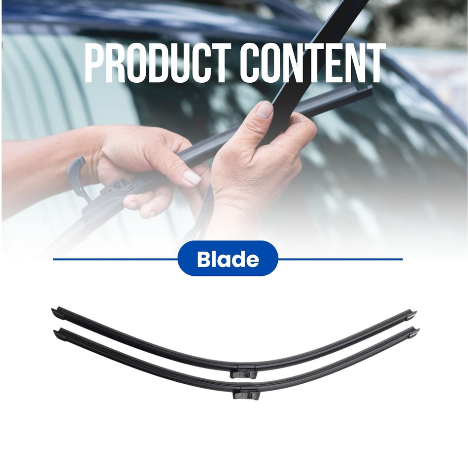 Silbak MUSON PRO Flat Wiper Blades compatible with Chevrolet Volt 2015-2019, Driver Side 26 in (650 mm) Passenger Side 26 in (650 mm)