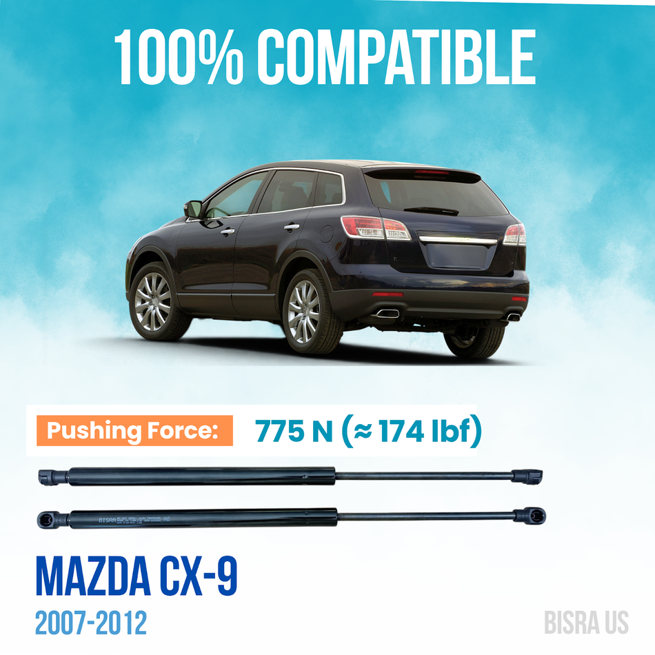 BISRA Tailgate Gas Strut, Compatible with Mazda CX-9 2007-2012, 775N Lift Support (OEM: TD1262620D, TD1262620E, TD1263620D, TD1263620E)