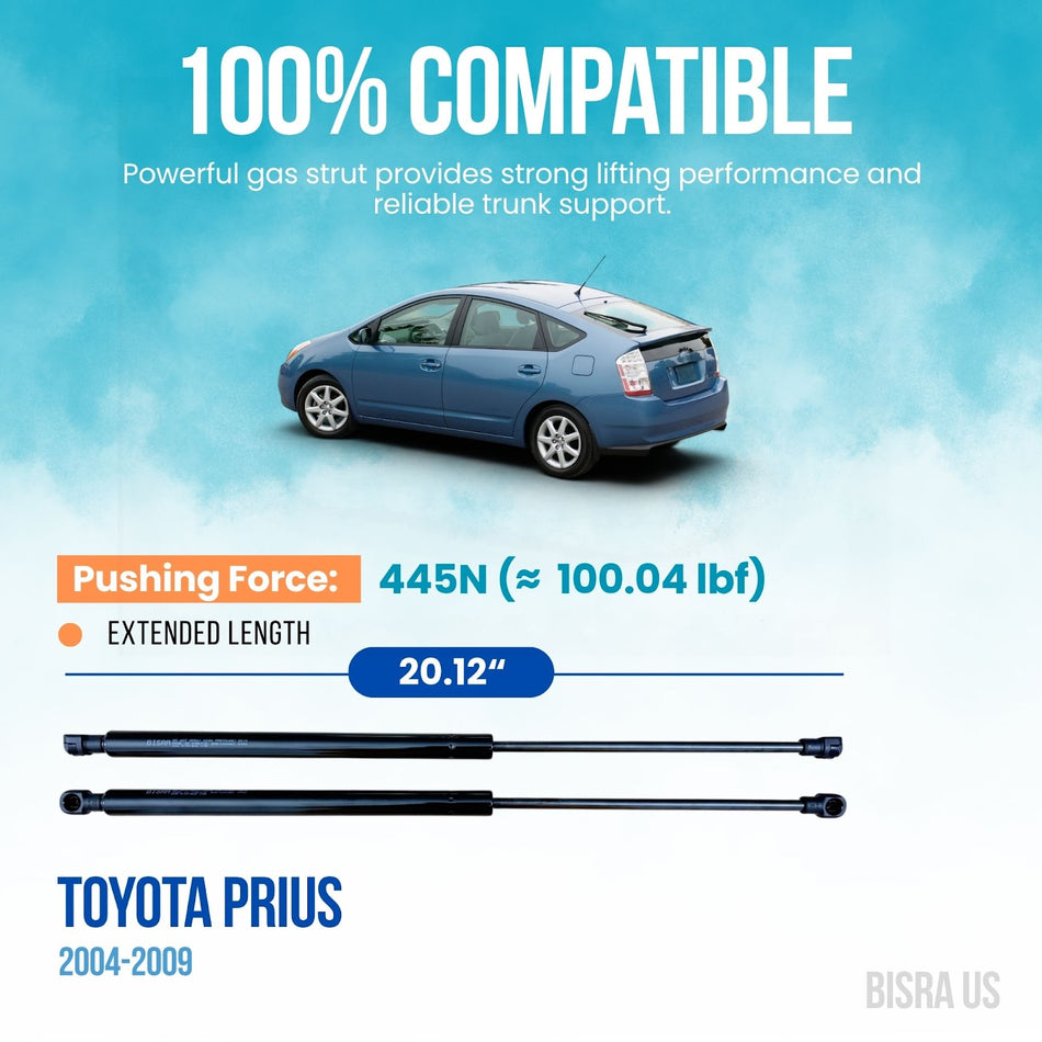 BISRA Trunk Gas Strut compatible with Toyota Prius 2004-2009 Rear Hatch Struts 445N  100.04 lbf Extended Length 20.12 in 511 mm Set of 2