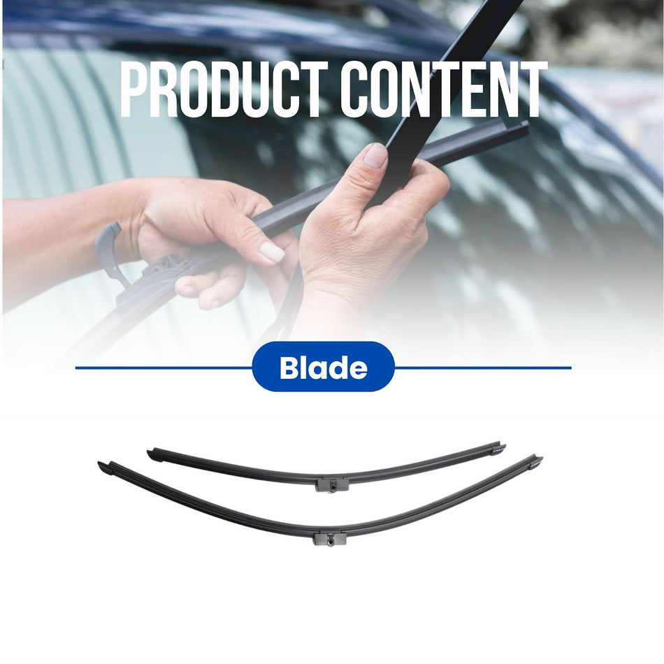 Silbak Wiper Blade compatible with Volvo S40 2004-2006, Front 2-Piece Set, Driver Side 26" (650 mm), Passenger Side 20" (500 mm) 31457759