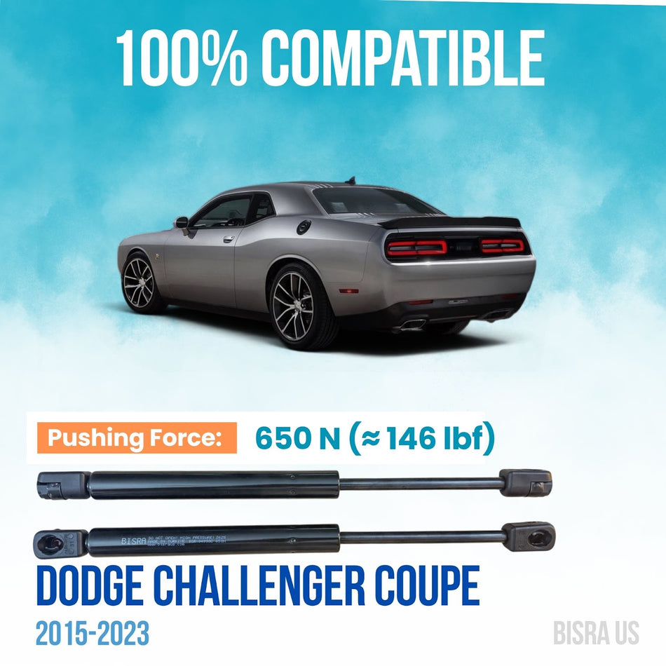BISRA Trunk Gas Strut, Compatible with Dodge Challenger Coupe 2015-2023, 650N Lift Support (OEM: 04589645AA, 04589645AB)