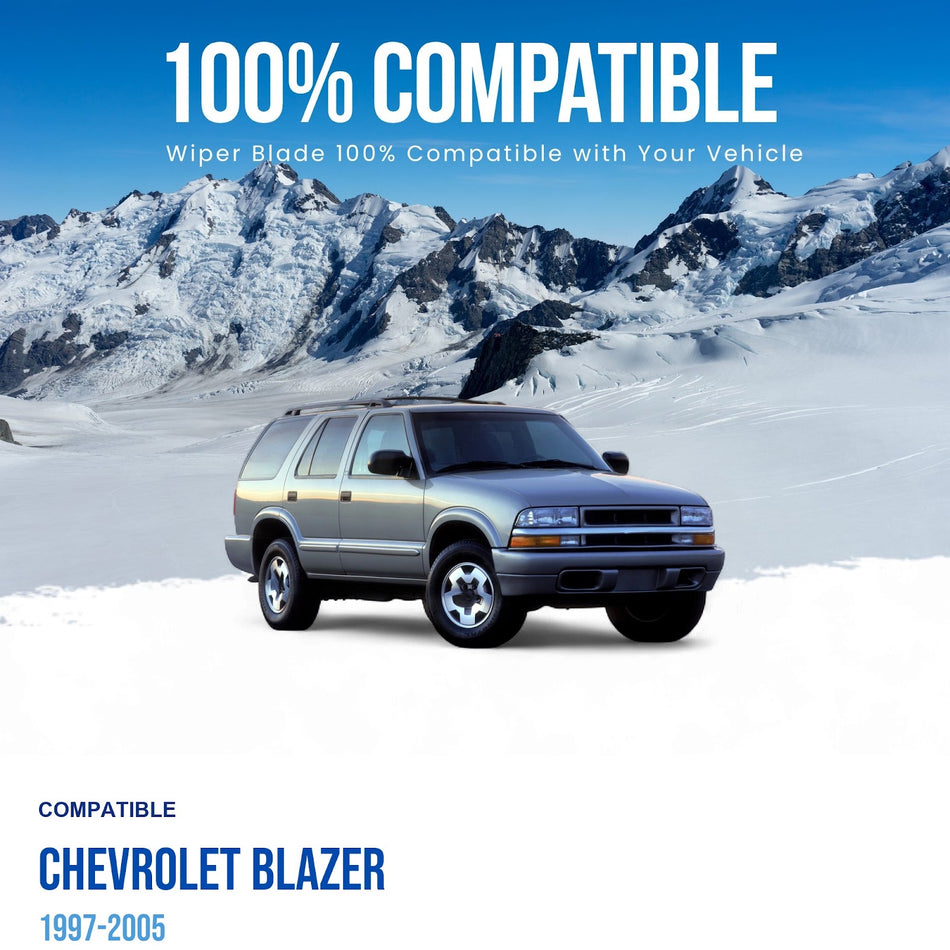 MAXTEL Front Wiper Blade Set, Compatible with Chevrolet Blazer 1997-2005, Driver Side 20" (500mm), Passenger Side 20" (500mm)