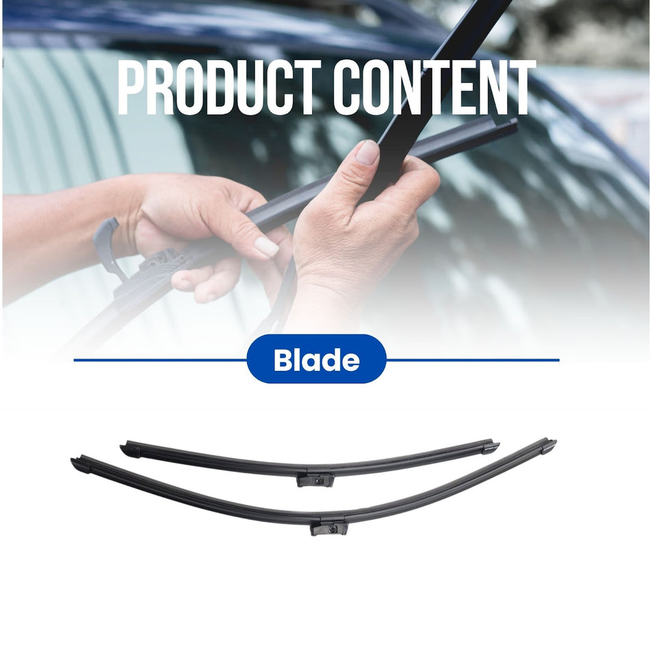 Silbak Wiper Blade compatible with Acura Integra 1994-2001, 2-Piece Front Set, Driver Side 20 in (500 mm), Passenger Side 18 in (450 mm)