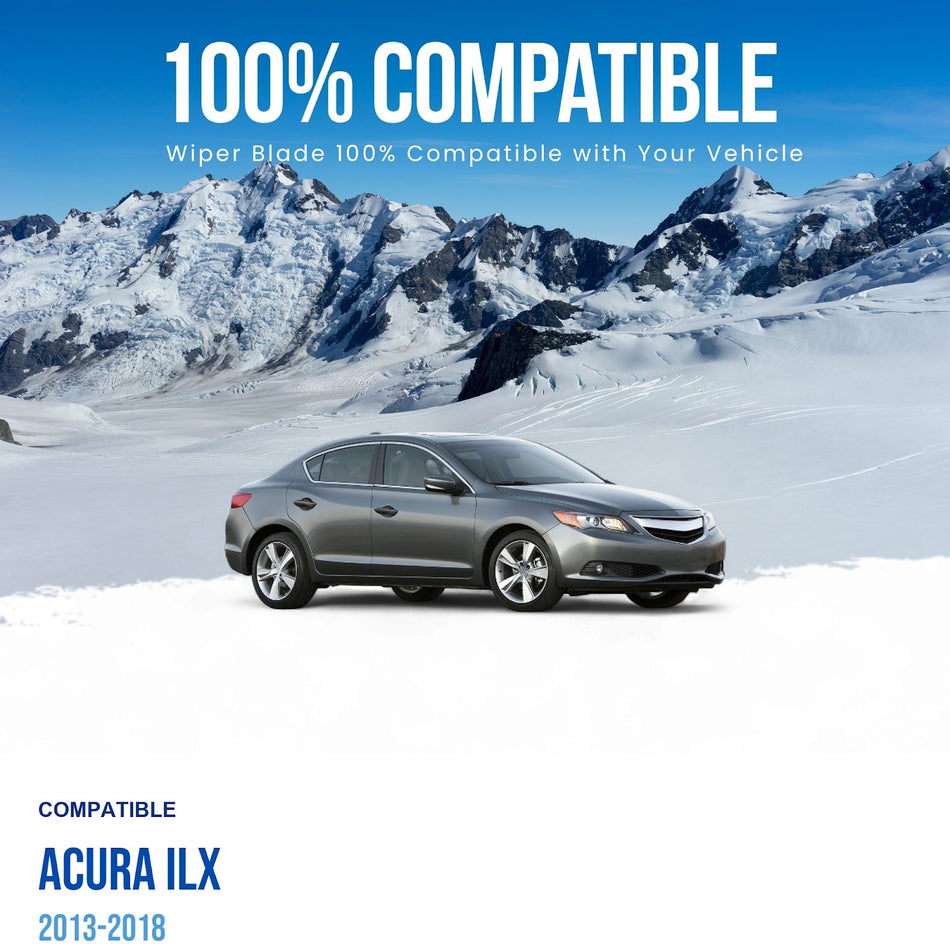 MAXTEL Front Wiper Blade Set, Compatible with Acura ILX 2013-2018, Driver Side 26" (650mm), Passenger Side 19" (480mm)