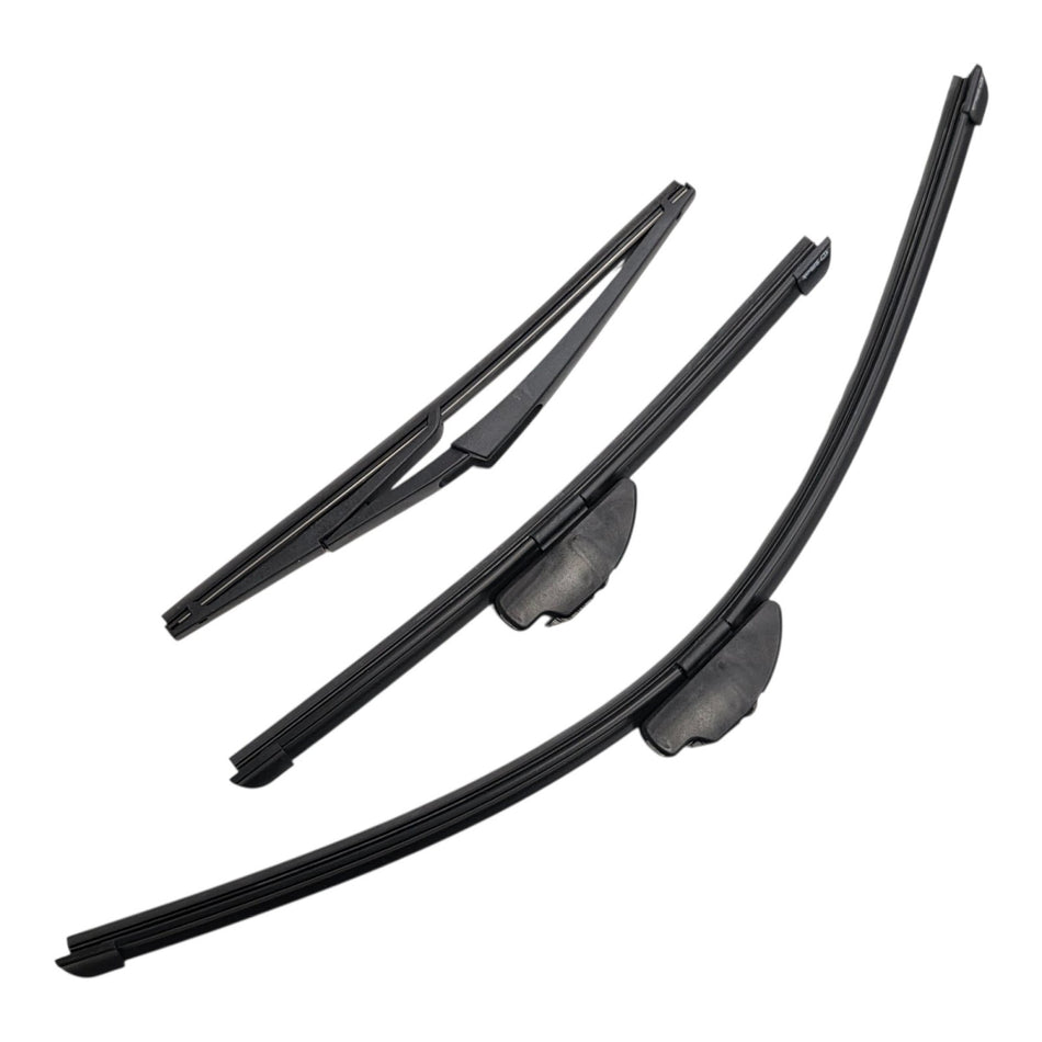 Silbak Front & Rear Wiper Blade Set, Compatible with Honda Civic Si HB 2002-2005, Driver Side 24" (600mm), Passenger Side 14" (350mm), Rear 12" (300mm)