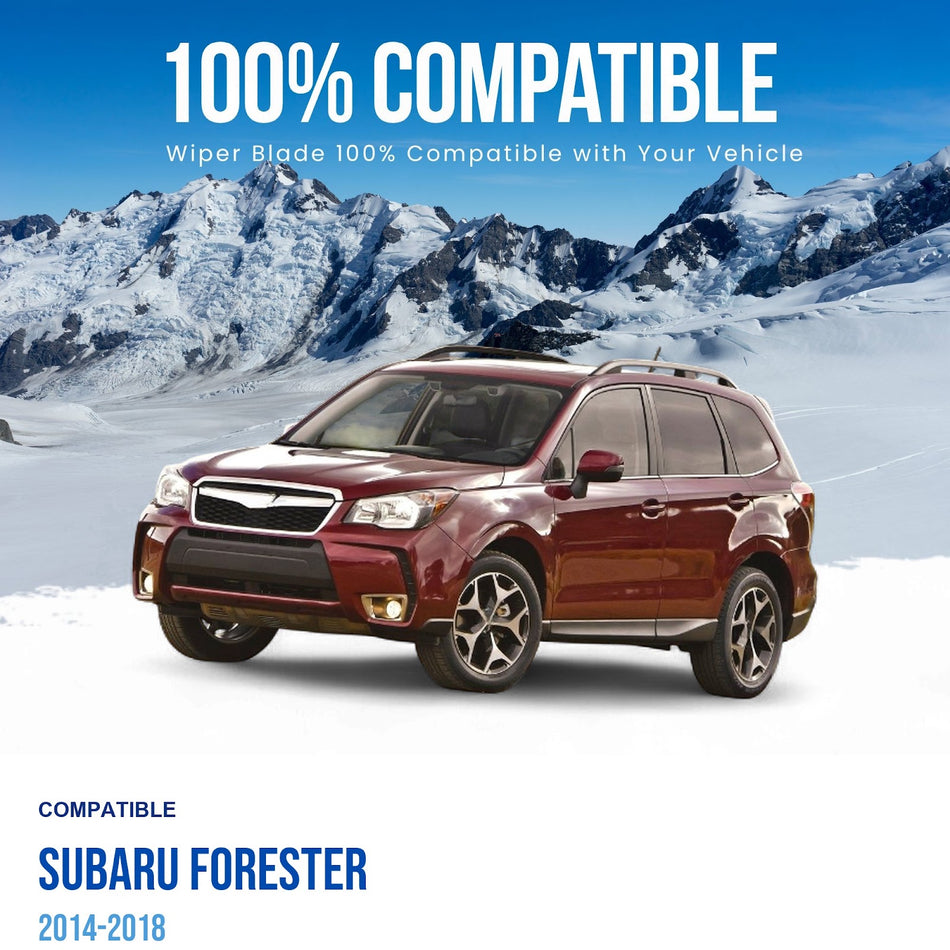 Silbak Front & Rear Wiper Blade Set, Compatible with Subaru Forester 2014-2018, Driver Side 26" (650mm), Passenger Side 16" (400mm), Rear 14" (350mm)
