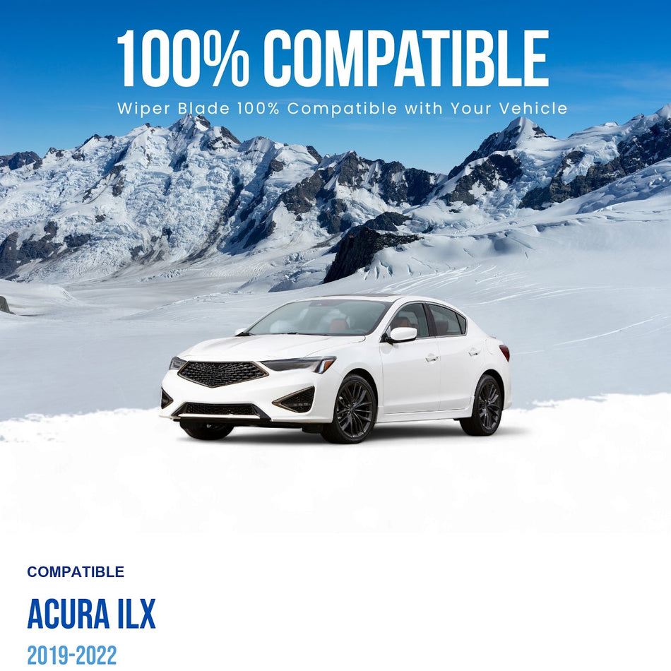 MAXTEL Front Wiper Blade Set, Compatible with Acura ILX 2019-2022, Driver Side 26" (650mm), Passenger Side 19" (480mm)