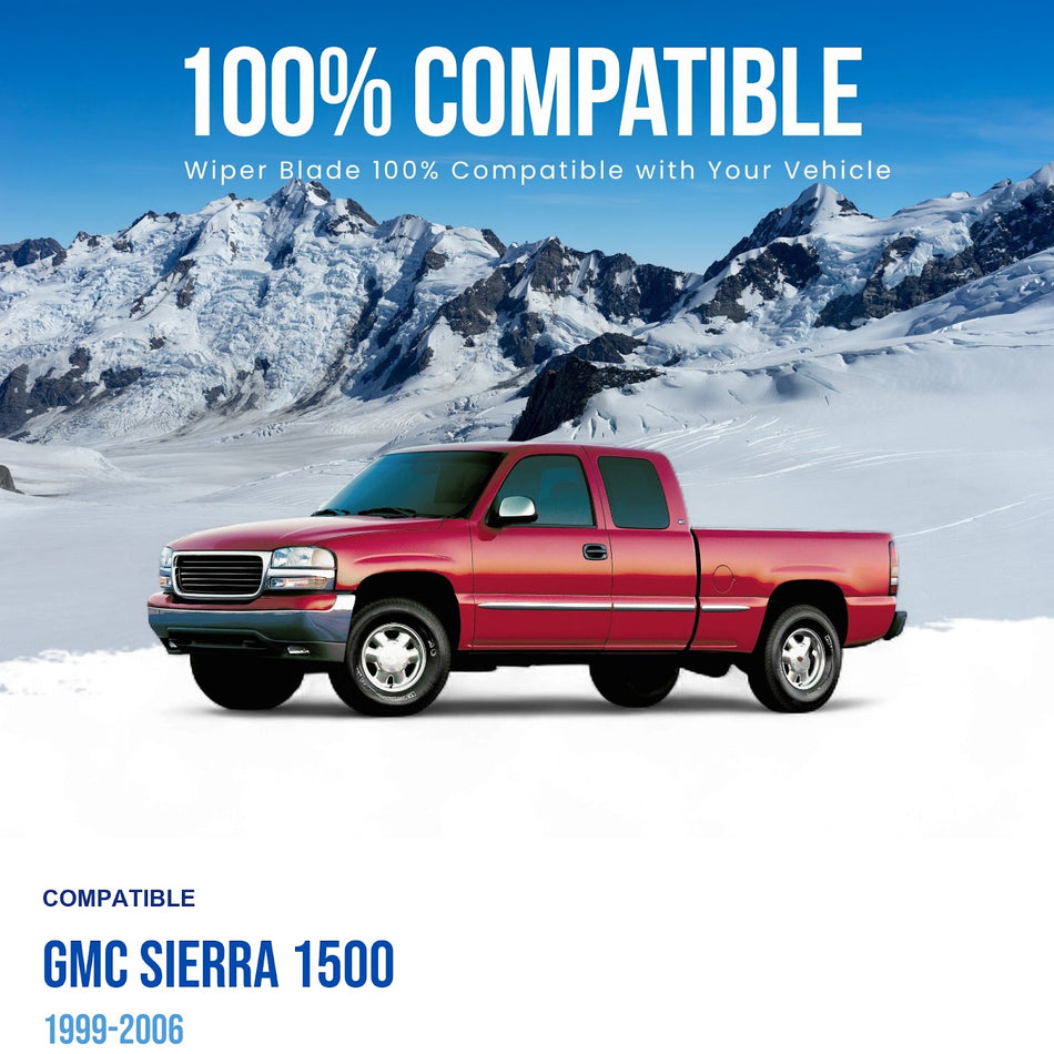 MAXTEL Front Wiper Blade Set, Compatible with GMC Sierra 1500 1999-2006, Driver Side 22" (550mm), Passenger Side 22" (550mm)