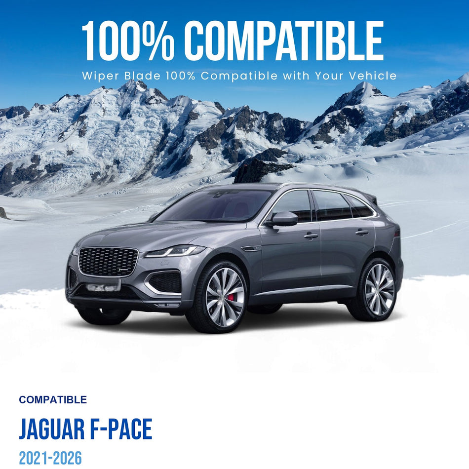 Silbak Front & Rear Wiper Blade Set, Compatible with Jaguar F-Pace 2021-2026, Driver Side 26" (650mm), Passenger Side 19" (480mm), Rear 12" (300mm) (OEM: T4A13720)
