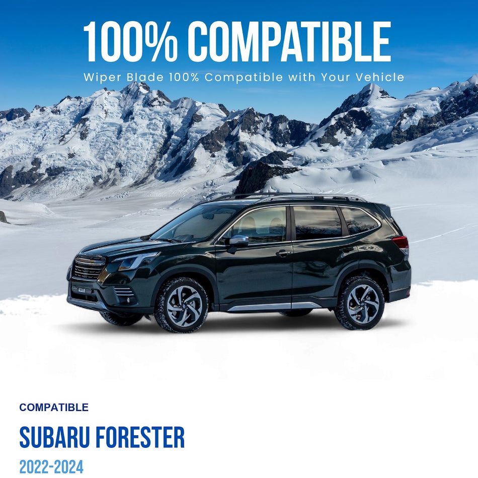 Silbak Front & Rear Wiper Blade Set, Compatible with Subaru Forester 2022-2024, Driver Side 26" (650mm), Passenger Side 16" (400mm), Rear 14" (350mm)