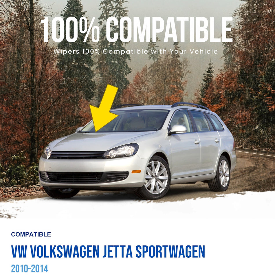 MAXTEL Front Wiper Arm, Compatible with VW Volkswagen Jetta Sportwagen 2010-2014