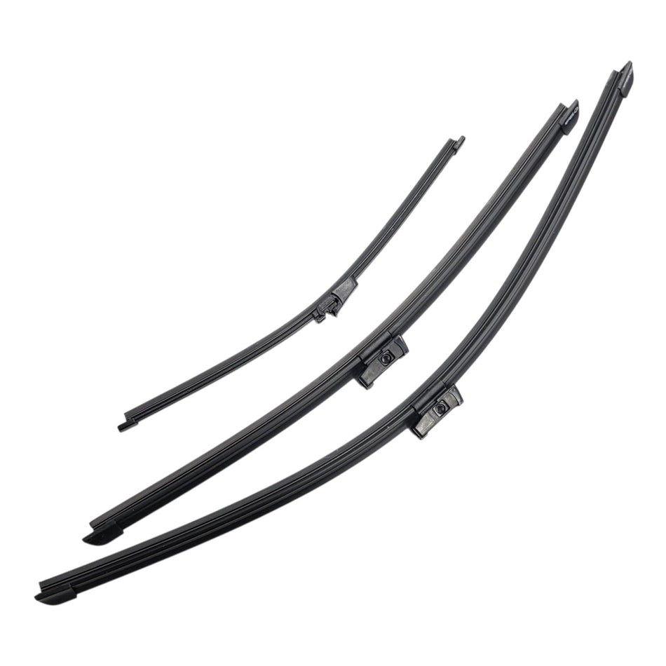 Silbak Front & Rear Wiper Blade Set, Compatible with VW Volkswagen Tiguan 2009-2011, Driver Side 24" (600mm), Passenger Side 20" (500mm), Rear 14" (350mm) (OEM: 5N1998002)
