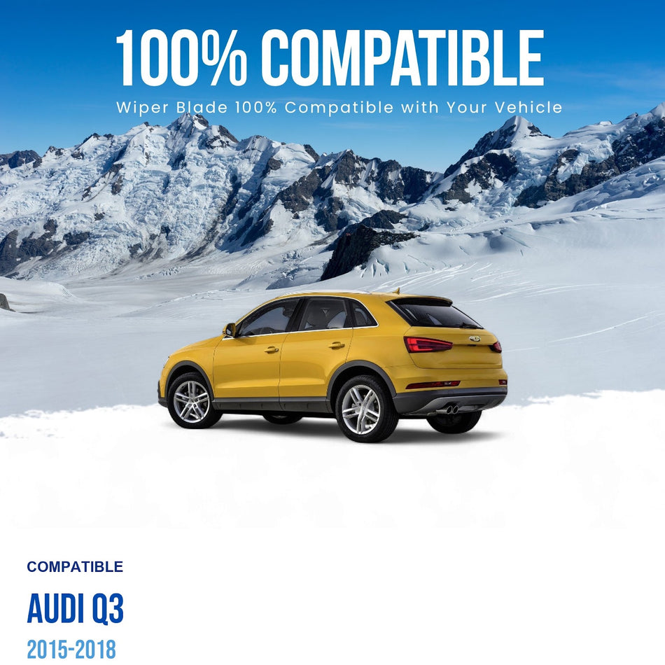 MAXTEL Rear Wiper Blade & Arm, Compatible with Audi Q3 2015-2018, 16" (405mm) (OEM: 8U0955407)