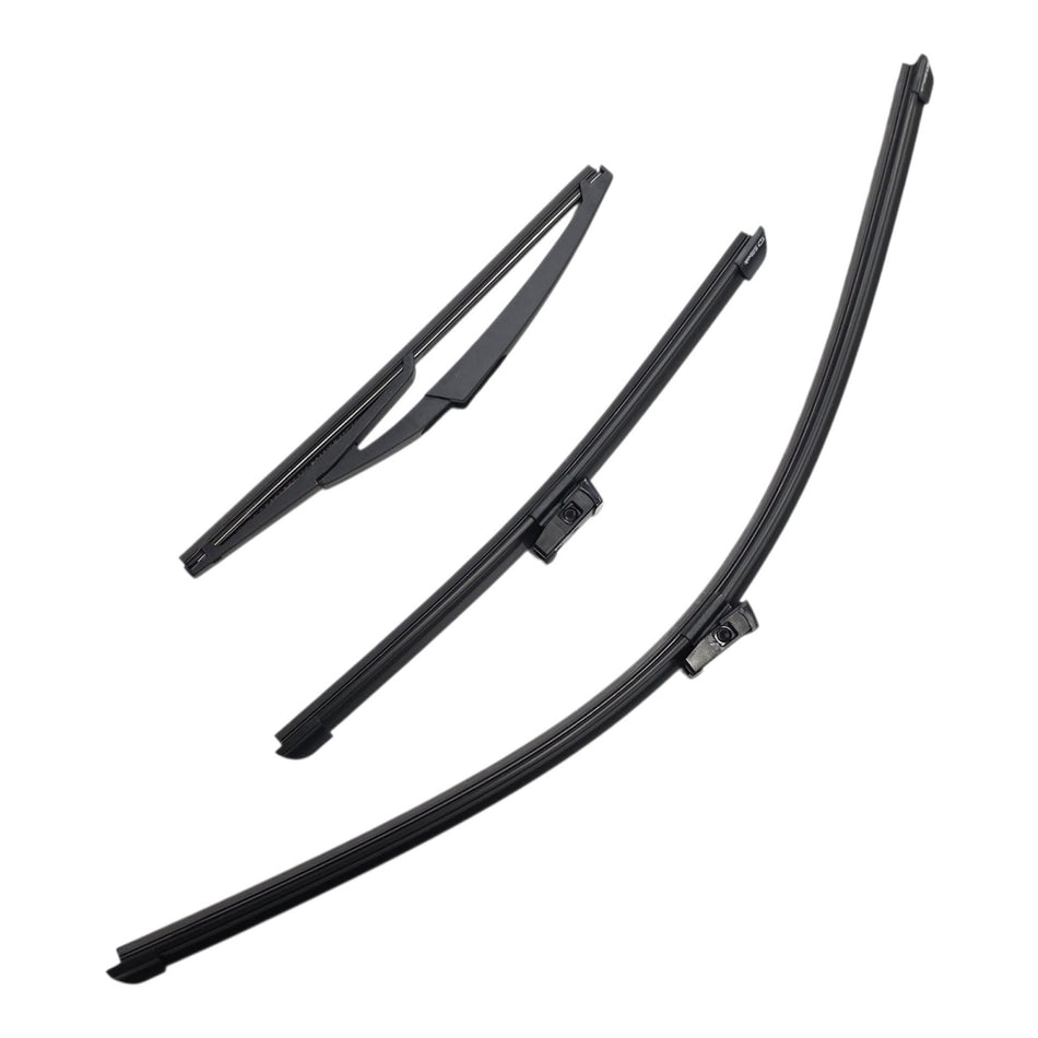 Silbak Front & Rear Wiper Blade Set, Compatible with Fiat 500L 2014-2020, Driver Side 26" (650mm), Passenger Side 14" (350mm), Rear 12" (300mm) (OEM: 52029237)