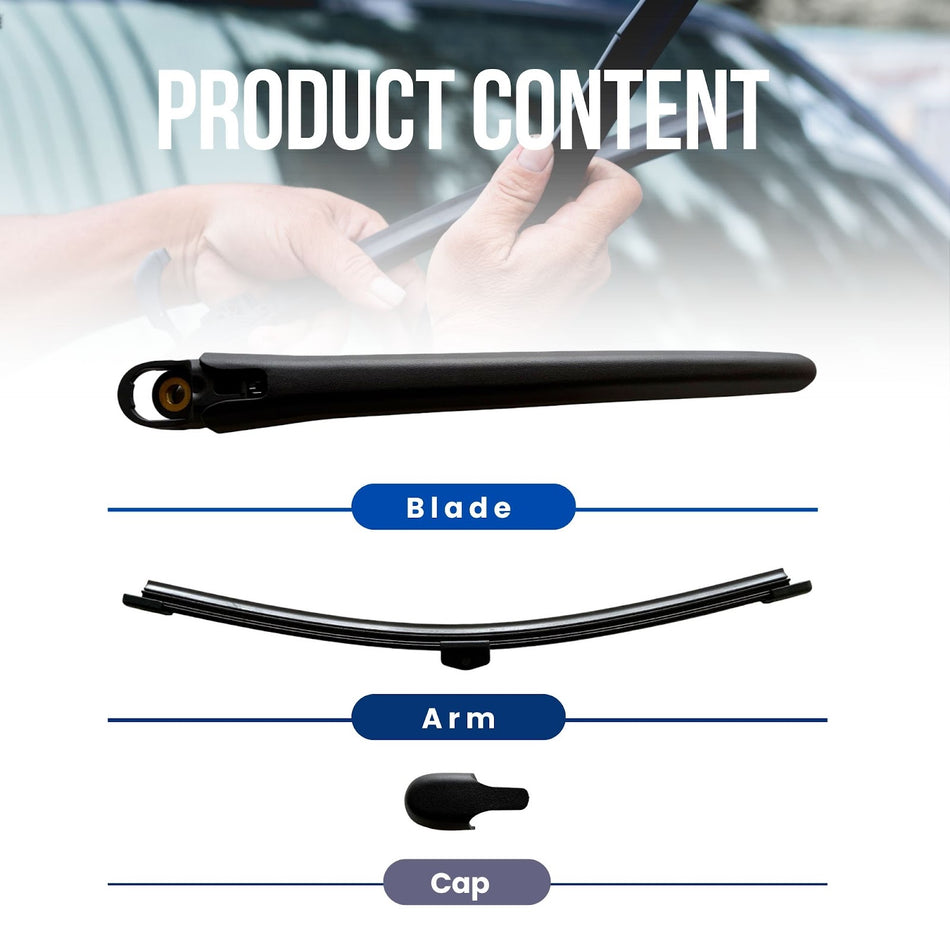 MAXTEL Rear Wiper Blade & Arm compatible with Mercedes-Benz GLB X247 2020-2023, 10.83 in (275 mm) Black, 100% Compatible, Pre-mounted Quick-Clip Adaptor, 1-Year Manufacturer Warranty