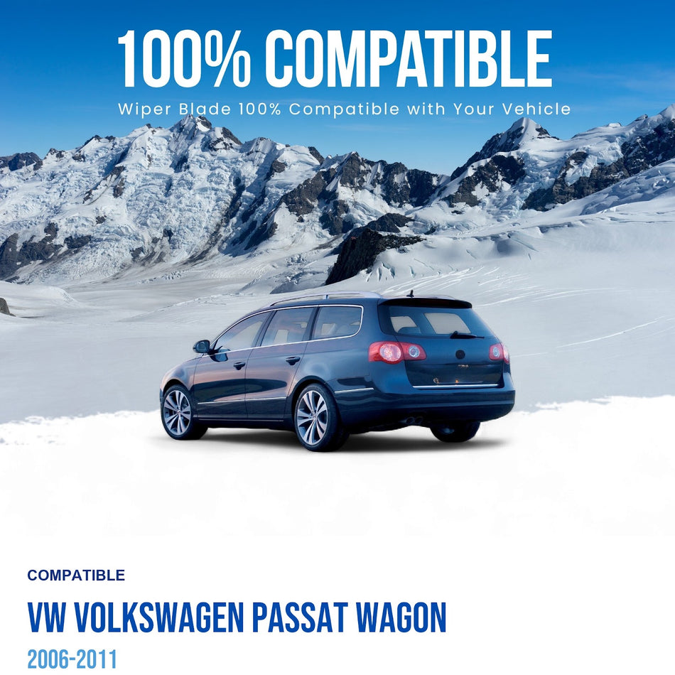 MAXTEL Rear Wiper Blade & Arm, Compatible with Volkswagen Passat Wagon 2006-2011, 11" (285mm) (OEM: 6Q6955707C)