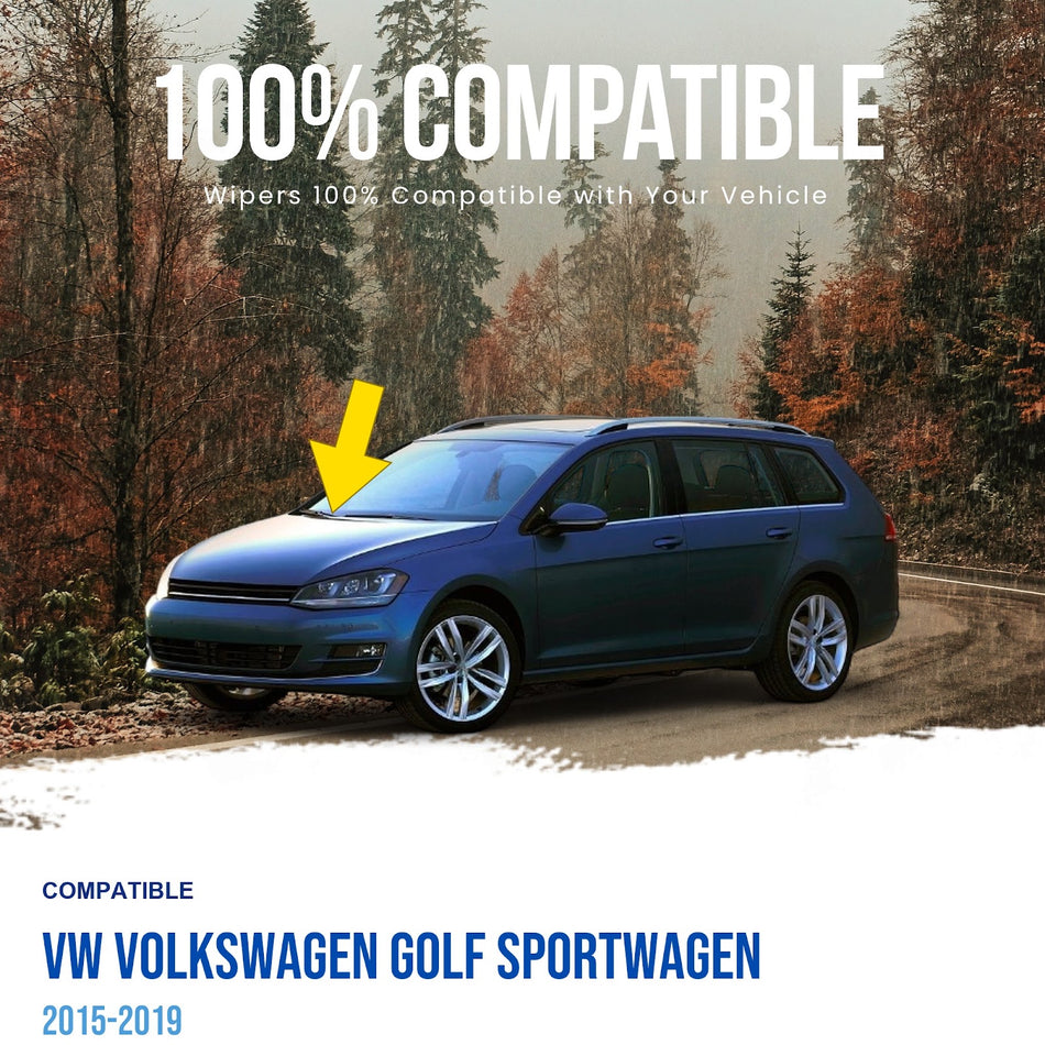 MAXTEL Front Wiper Arm, Compatible with VW Volkswagen Golf Sportwagen 2015-2019
