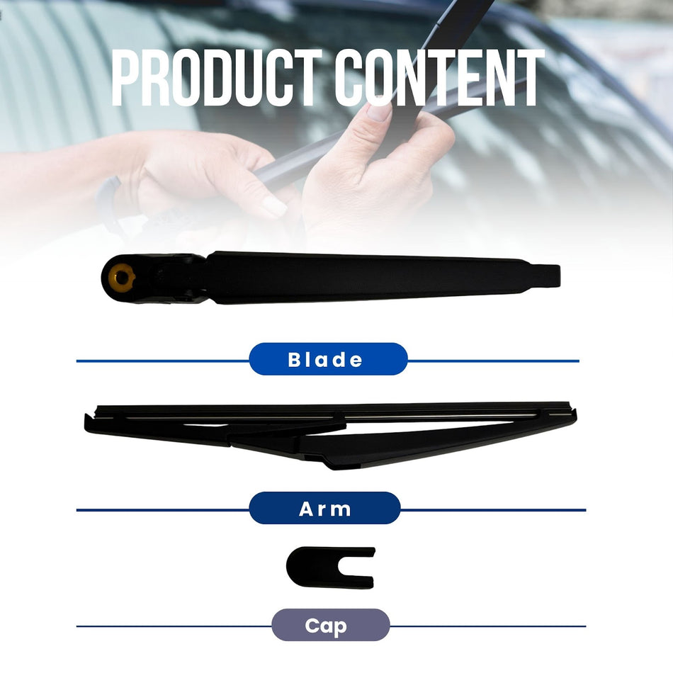 MAXTEL Rear Wiper Blade & Arm compatible with Kia SOUL 2014-2019, 10.83 in (275 mm) Black, 100% Compatible, "Quick-Clip" Adaptor, 1-Year Manufacturer Warranty