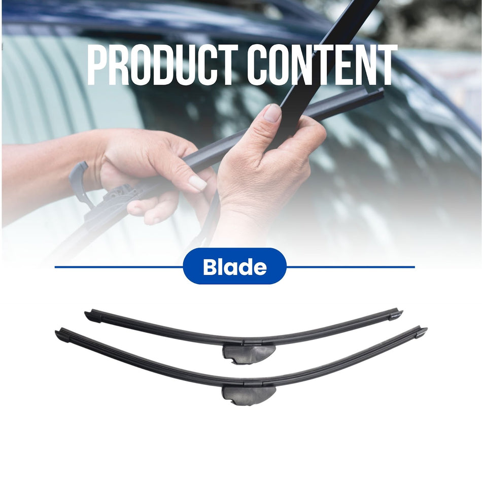 Silbak Front Wiper Blade Set, Compatible with GMC Canyon 2004-2012, Driver Side 22" (550mm), Passenger Side 19" (480mm)