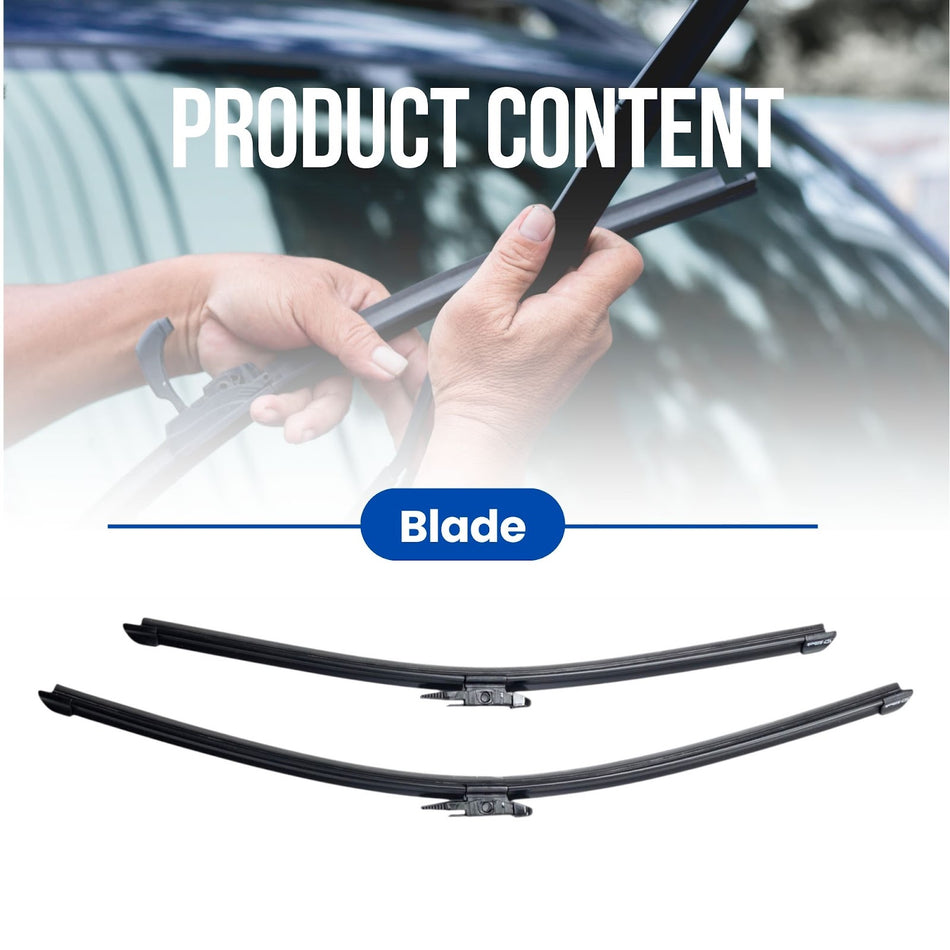 Silbak Muson Pro Premium Flat Wiper Blade Set, Compatible with BMW i4 G26 Gran Coupe 2025-2027, Driver Side 24 in (600 mm) Passenger Side 19 in (480 mm) 61619478361