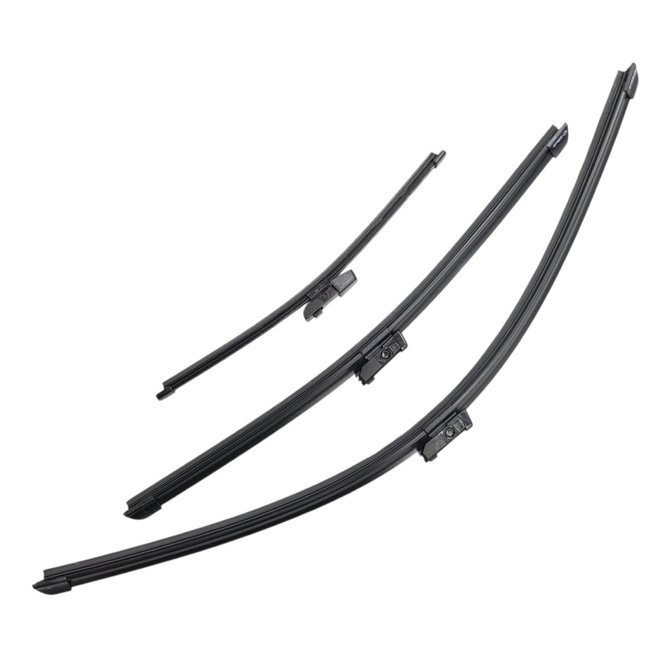 Silbak Front & Rear Wiper Blade Set, Compatible with VW Volkswagen Golf SportWagen 2015-2019, Driver Side 26" (650mm), Passenger Side 18" (450mm), Rear 12" (300mm) (OEM: 5GM998002)