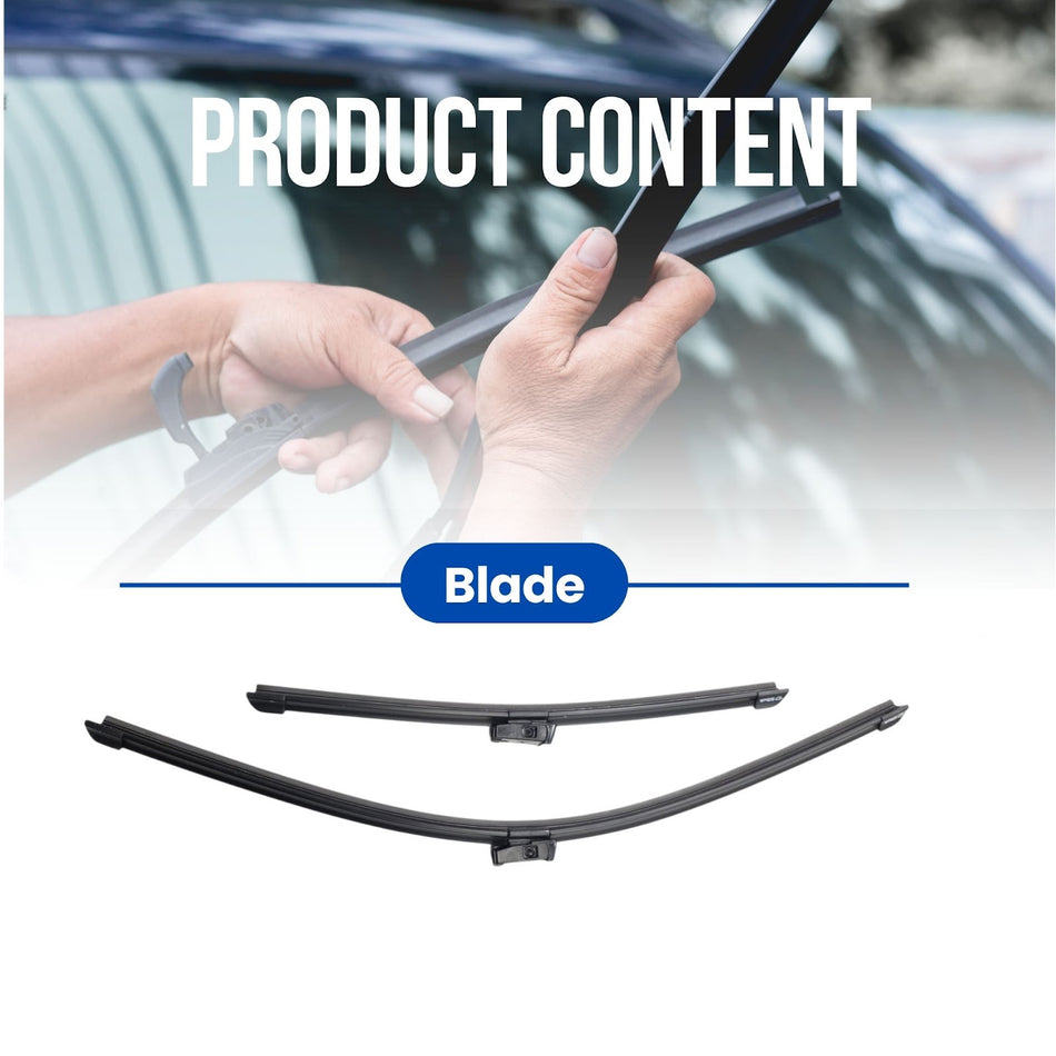Silbak Premium Flat Wiper Blade Front Set Compatible with BMW 8 Series G15 Coupe 2023-2027 Driver Side 26 in (650 mm) Passenger Side 16 in (400 mm) 61619478909