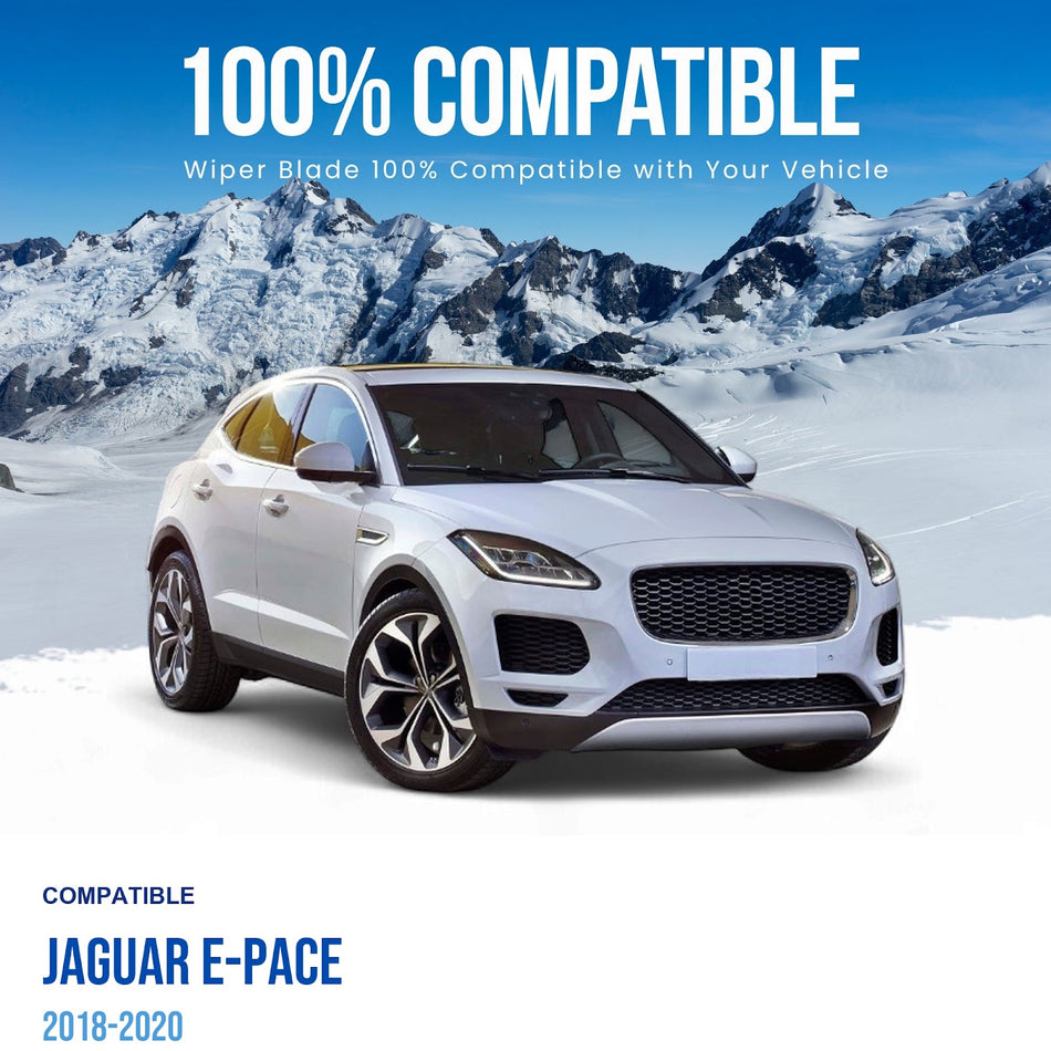 Silbak Front & Rear Wiper Blade Set, Compatible with Jaguar E-Pace 2018-2020, Driver Side 26" (650mm), Passenger Side 20" (500mm), Rear 13" (330mm) (OEM: J9C7278)