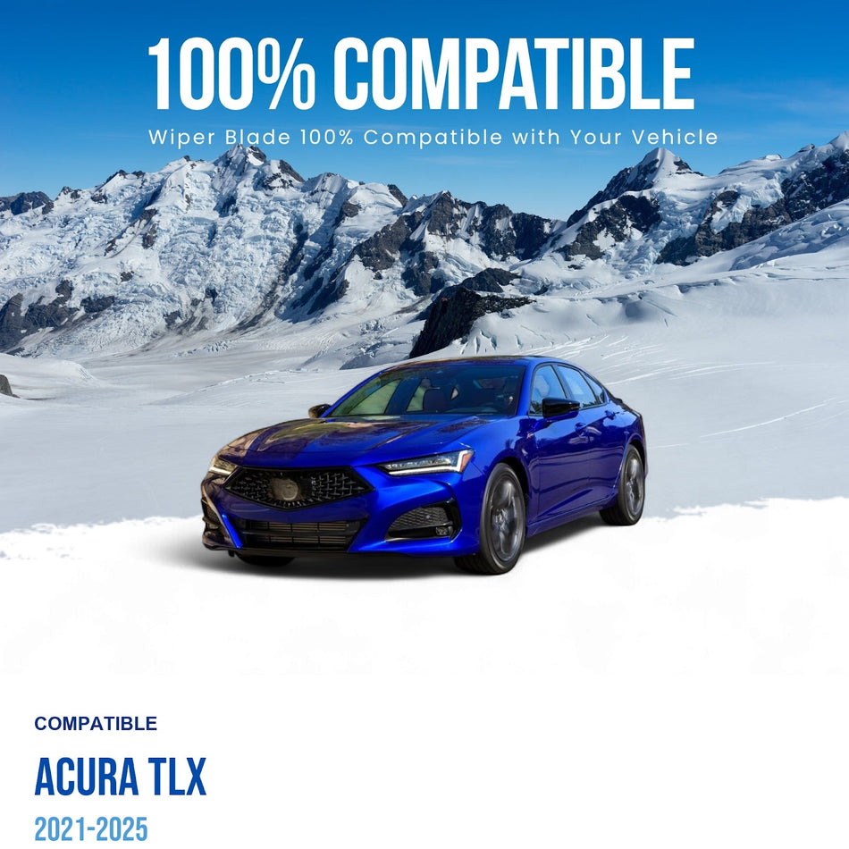 MAXTEL Front Wiper Blade compatible with Acura TLX 2021-2025 Set of Two Driver Side 26 in (650 mm) Passenger Side 17 in (430 mm)