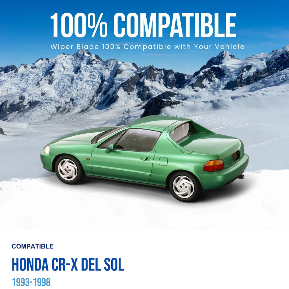 Silbak Front Wiper Blade Set, Compatible with Honda CR-X del Sol 1993-1998, Driver Side 20" (500mm), Passenger Side 18" (450mm)