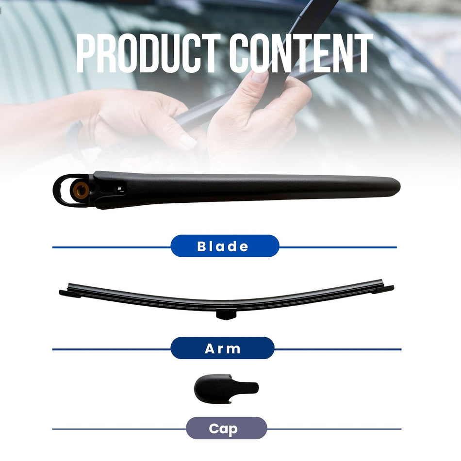 MAXTEL Rear Wiper Blade & Arm compatible with Mercedes-Benz GLC X253 2019-2023 SIZE: 12.2 in/310MM 100% Compatible Quick-Clip Adaptor Easy Installation 1-Year Manufacturer Warranty